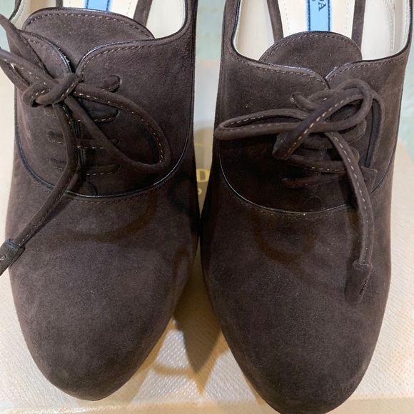 PRADA Suede Ankle Platform Booties - Picture 7 of 16